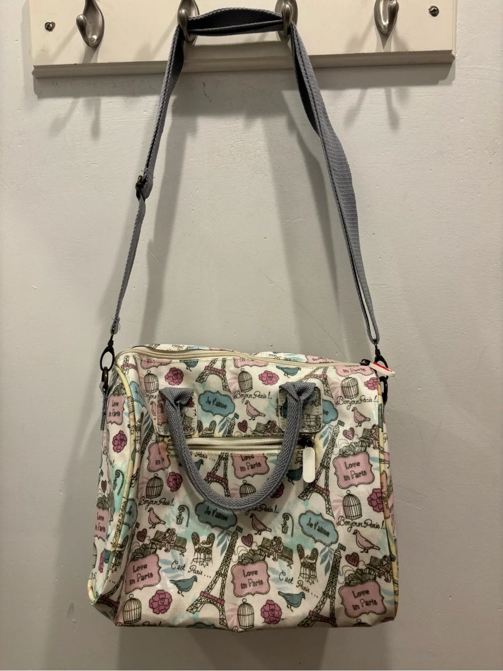 Cath Kidston Paris Print Blue Multi Crossbody Tote